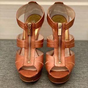 Michael Kors zipper detail open toe pumps.  Size 7